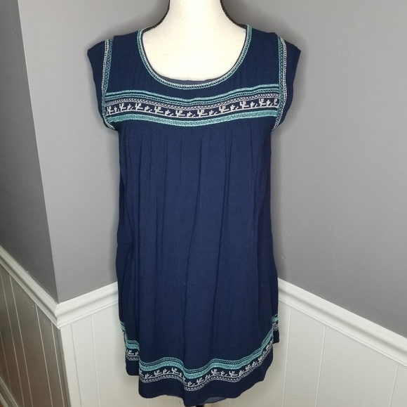 Under Skies Tops - Under Skies by Stitch Fix | Navy Cactus Trim Tunic
